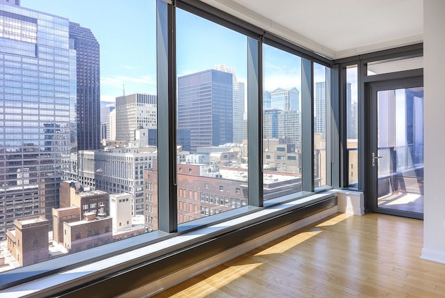 60 E Monroe St Unit 2705, Chicago, IL 60603 - unfurnished sunroom featuring a view of skyline