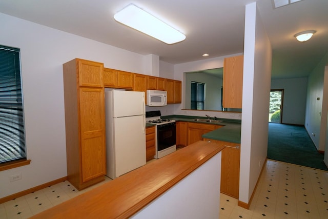 3404 Steeplechase Way, Grayslake, IL 60030 - kitchen featuring white appliances, baseboards, a sink, and light flooring