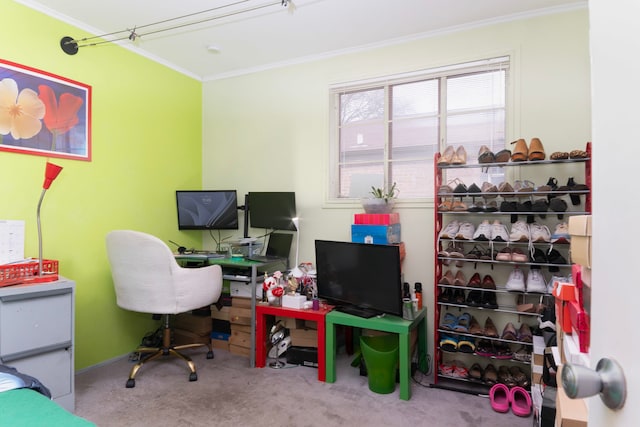 14535 University Ave, Dolton, IL 60419 - carpeted office featuring ornamental molding