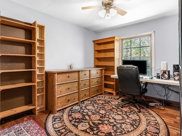 302 Delaware Dr, Bolingbrook, IL 60440 - office with wood finished floors and a ceiling fan
