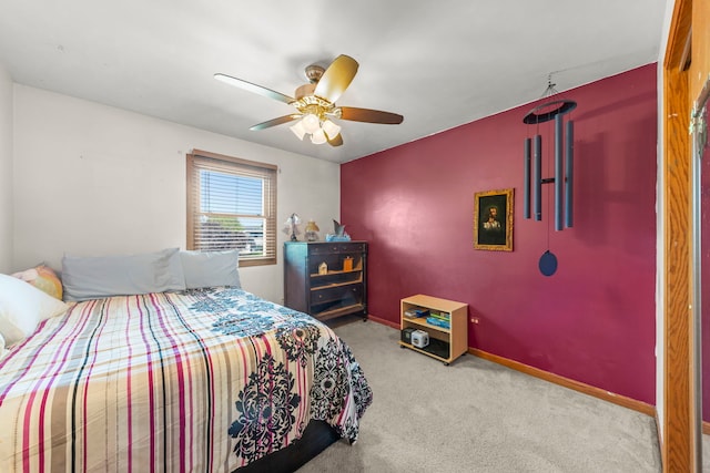 2810 Billie Limacher Ln, Plainfield, IL 60586 - carpeted bedroom featuring ceiling fan and baseboards