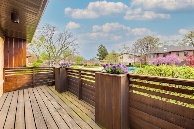 deck featuring a residential view