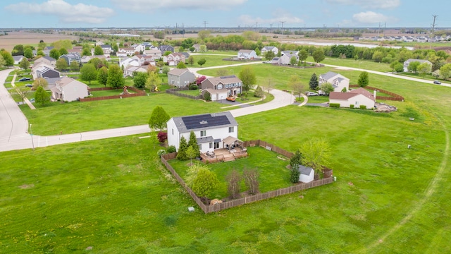 bird's eye view with a residential view
