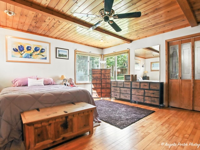 2912 Magellan Dr, Mchenry, IL 60051 - bedroom featuring a wood ceiling with exposed beams and hardwood / wood-style floors