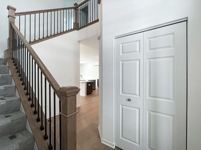1587 Glenbrooke Ln, New Lenox, IL 60451 - stairway featuring wood finished floors and a high ceiling