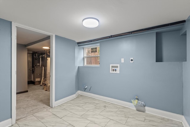 8943 S Lowe Ave, Chicago, IL 60620 - laundry area featuring washer hookup, hookup for an electric dryer, marble finish floor, and gas dryer hookup