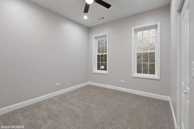 4631 S Evans Ave, Chicago, IL 60653 - unfurnished room with ceiling fan, carpet flooring, baseboards, plenty of natural light, and recessed lighting