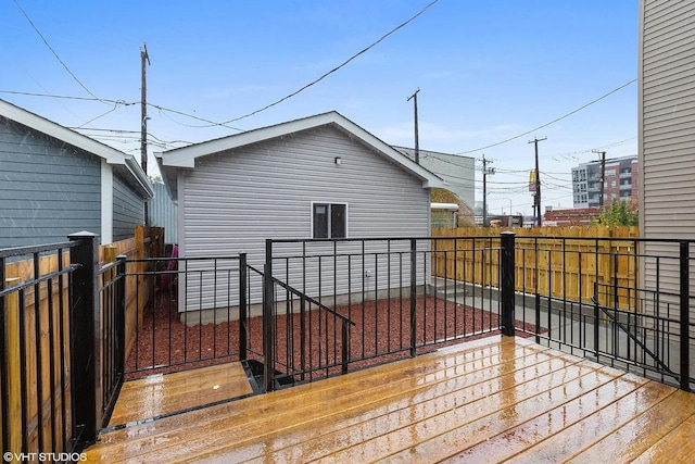 4631 S Evans Ave, Chicago, IL 60653 - wooden deck with a fenced backyard