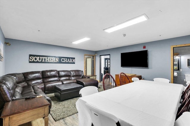 living area featuring wood finished floors