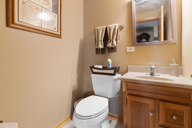 437 Wingate Dr, Schaumburg, IL 60193 - half bath featuring vanity, toilet, and baseboards