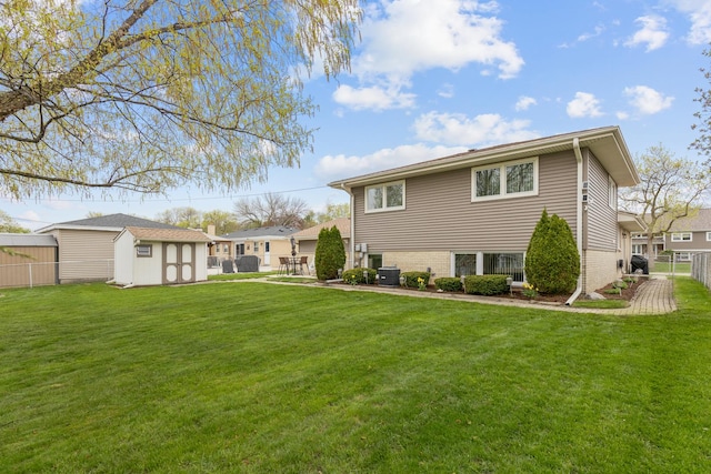 437 Wingate Dr, Schaumburg, IL 60193 - rear view of house with an outbuilding, a shed, and brick siding