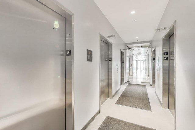 235 W Van Buren St Unit 3414, Chicago, IL 60607 - hallway featuring elevator and recessed lighting