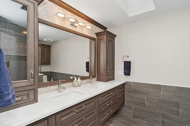 full bathroom with double vanity