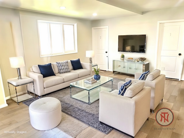 1313 Gordon Ave, Calumet City, IL 60409 - living room featuring wood finished floors, baseboards, and recessed lighting