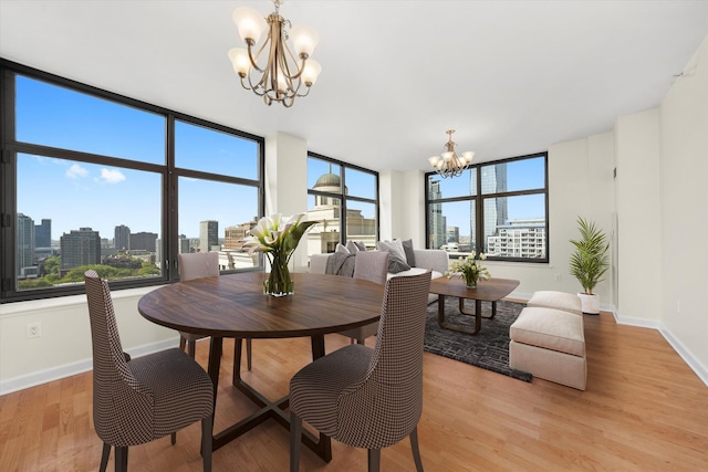 233 E 13th St Unit 2209, Chicago, IL 60605 - dining room featuring a chandelier, healthy amount of natural light, and baseboards