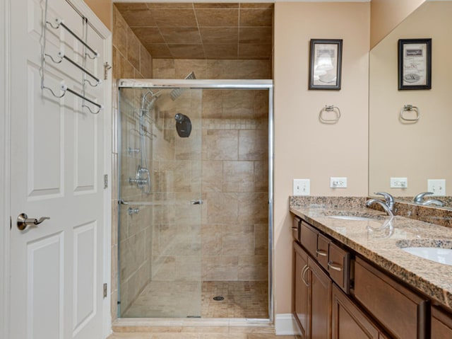 17200 Oak Park Ave Unit R-206, Tinley Park, IL 60477 - full bath with double vanity, a stall shower, and a sink