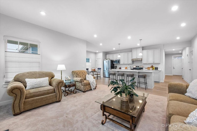 3610 Reddington Cir, Elgin, IL 60124 - living room featuring baseboards and recessed lighting