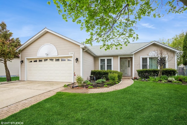 1319 President St, Glendale Heights, IL 60139 - ranch-style house featuring an attached garage, driveway, and a front lawn