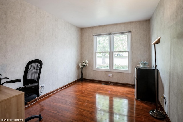 1319 President St, Glendale Heights, IL 60139 - unfurnished office with baseboards, visible vents, and wood finished floors