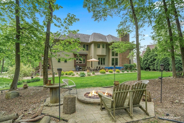 4779 Lees Ct, Oswego, IL 60543 - view of patio / terrace with a fire pit