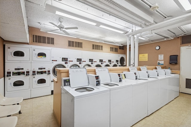 260 E Chestnut St Unit 1706, Chicago, IL 60611 - shared laundry room featuring washer and dryer, stacked washer / dryer, and ceiling fan