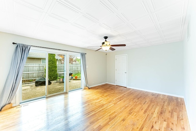 204 N Rohlwing Rd, Palatine, IL 60074 - unfurnished room featuring light wood-style flooring, ceiling fan, and baseboards
