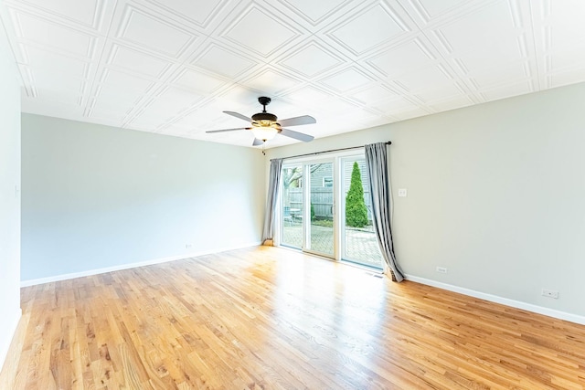 204 N Rohlwing Rd, Palatine, IL 60074 - empty room with light wood finished floors, baseboards, and a ceiling fan
