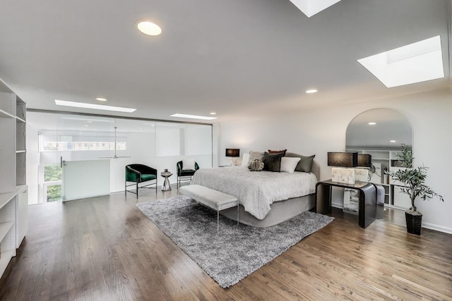 1426 N Cleveland Ave Unit 3, Chicago, IL 60610 - bedroom featuring a skylight, wood finished floors, and recessed lighting