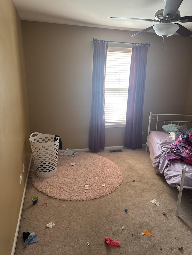 5588 Cambridge Way, Hanover Park, IL 60133 - bedroom featuring carpet, visible vents, baseboards, and ceiling fan