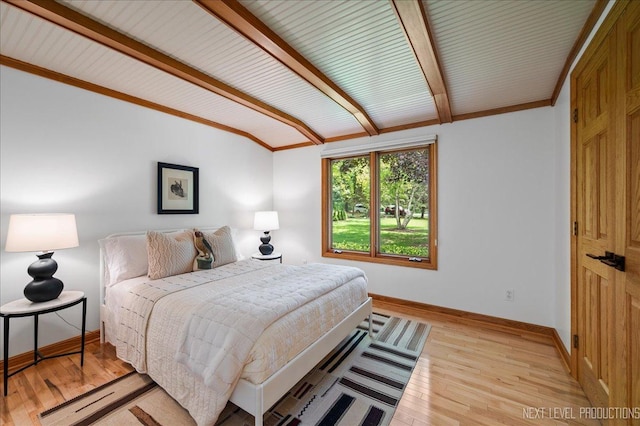 6N198 Old Homestead Rd, Saint Charles, IL 60175 - bedroom featuring baseboards, beamed ceiling, and light wood-style flooring