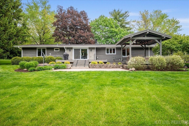 6N198 Old Homestead Rd, Saint Charles, IL 60175 - view of front facade with a front lawn, a gazebo, and entry steps