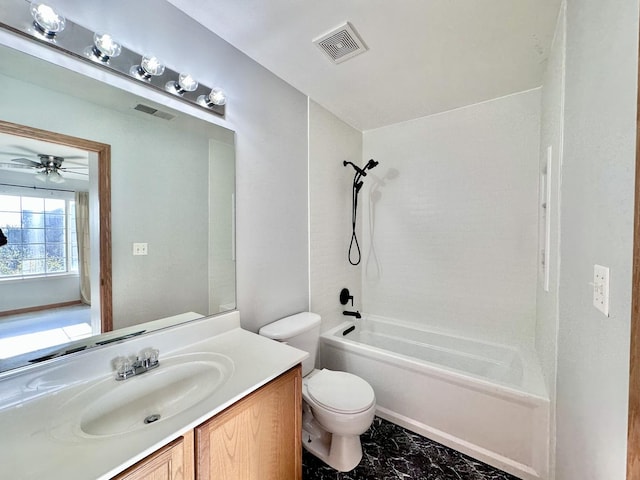 2278 Twilight Dr, Aurora, IL 60503 - full bath with toilet, visible vents, vanity, and shower / bath combination