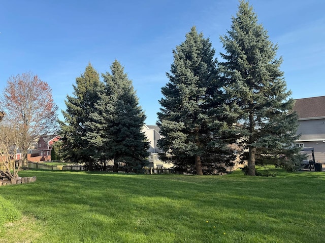 view of yard featuring fence