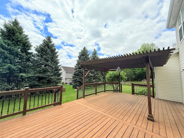 1669 Rolling Hills Dr, Crystal Lake, IL 60014 - wooden terrace with a pergola and a lawn