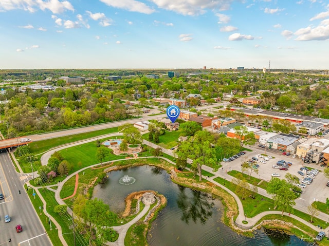 4703 Garfield Ave, Lisle, IL 60532 - aerial overview of property's location with a nearby body of water and a tree filled landscape