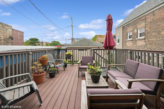 837 W 34th Pl, Chicago, IL 60608 - wooden deck with outdoor lounge area