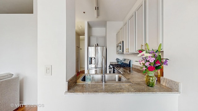 340 W Superior St Unit 1602, Chicago, IL 60654 - kitchen with appliances with stainless steel finishes, a peninsula, and a sink