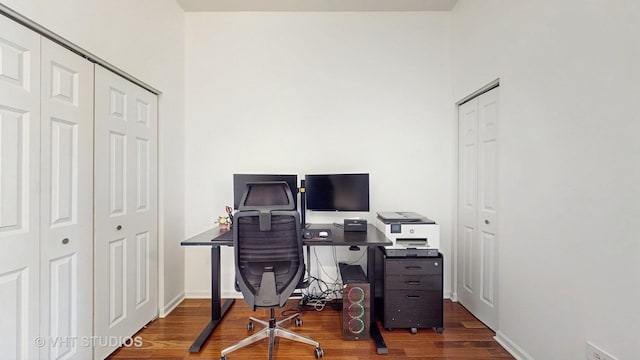 340 W Superior St Unit 1602, Chicago, IL 60654 - office area with wood finished floors and baseboards