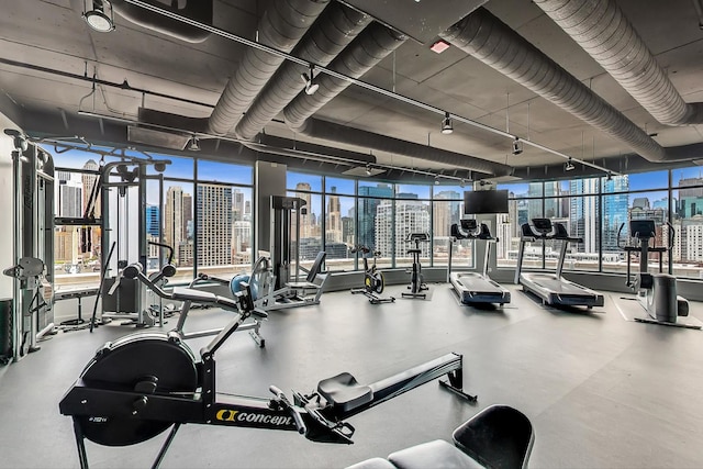 340 W Superior St Unit 1602, Chicago, IL 60654 - workout area featuring plenty of natural light