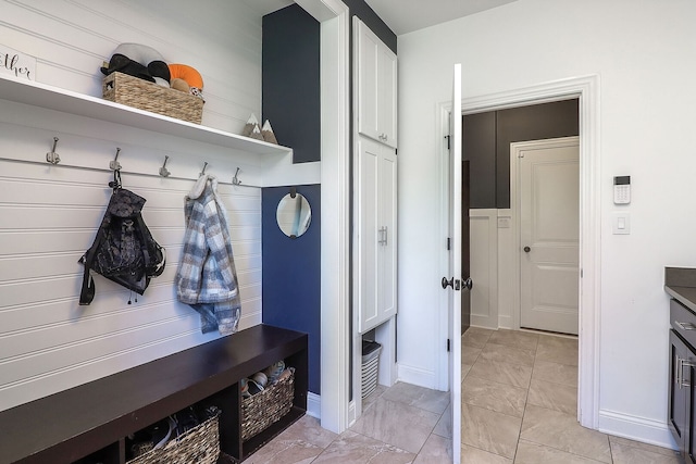 12911 Mayfair Dr, Lemont, IL 60439 - mudroom featuring light marble finish flooring and baseboards