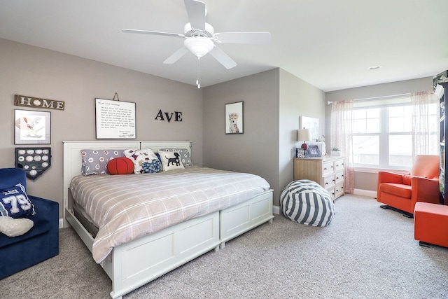 12911 Mayfair Dr, Lemont, IL 60439 - bedroom with carpet floors, baseboards, and a ceiling fan