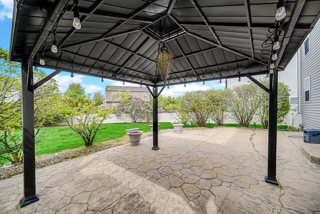 view of patio with a gazebo