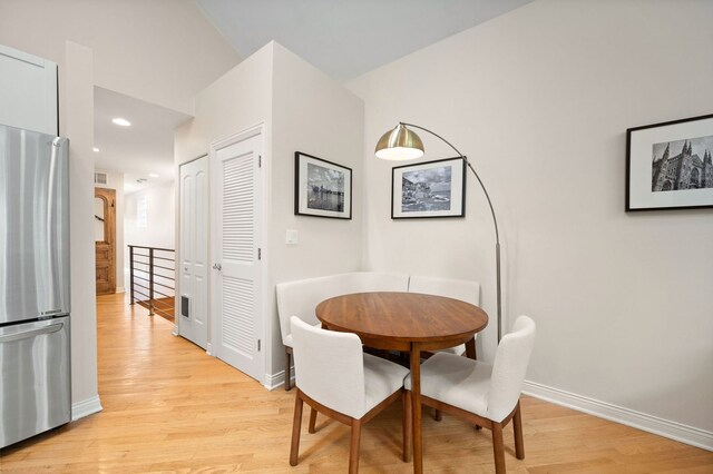 2033 W Rice St Unit 3, Chicago, IL 60622 - dining area featuring light wood-type flooring, baseboards, and recessed lighting