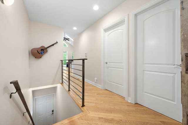 2033 W Rice St Unit 3, Chicago, IL 60622 - staircase with wood finished floors, recessed lighting, and baseboards