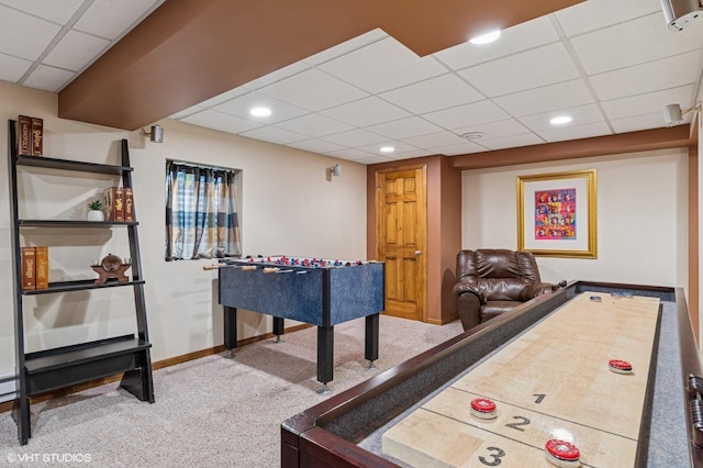 2020 Saint Andrews Dr, Plainfield, IL 60586 - game room featuring a drop ceiling, carpet flooring, and recessed lighting