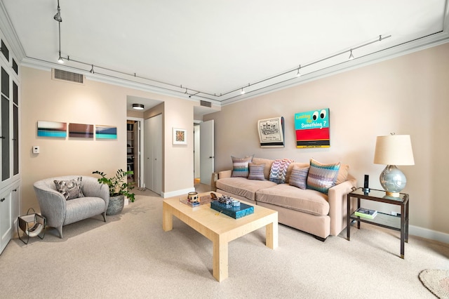 1040 N Lake Shore Dr Unit 4C, Chicago, IL 60611 - carpeted living room featuring rail lighting and baseboards
