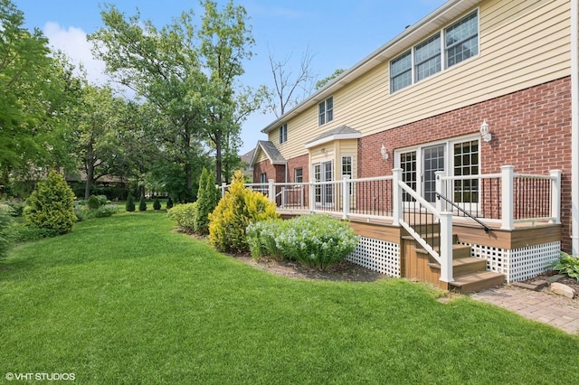 1373 Notre Dame Dr, Lemont, IL 60439 - view of green lawn featuring a wooden deck
