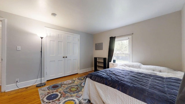 1013 W Springfield Ave, Champaign, IL 61821 - bedroom with wood finished floors, baseboards, and a closet