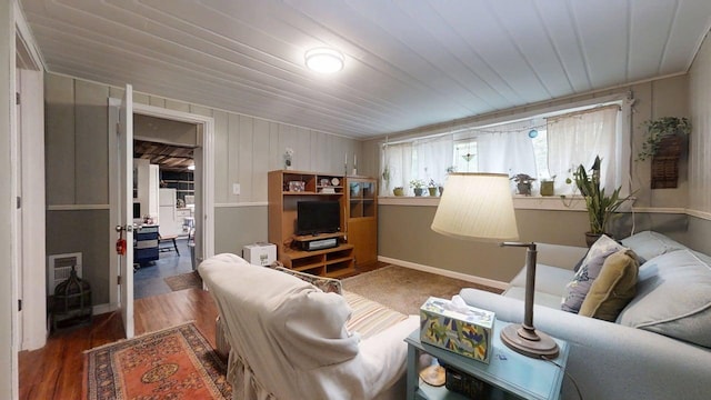 1013 W Springfield Ave, Champaign, IL 61821 - living area featuring wood finished floors and wood ceiling