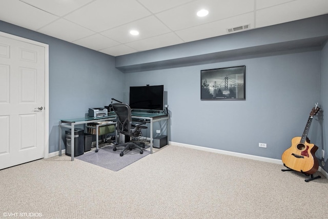 62 Andover Cir, Northbrook, IL 60062 - carpeted home office with baseboards and recessed lighting
